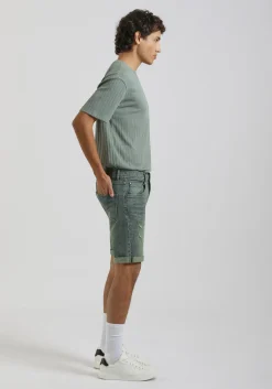 Bermuda di jeans slim fit effetto sabbia