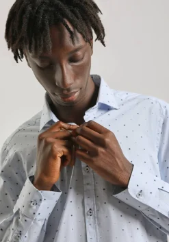 Camicia in cotone con microfantasia