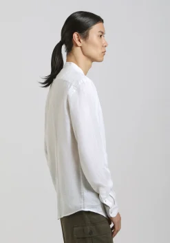 Camicia 100% lino con collo coreano