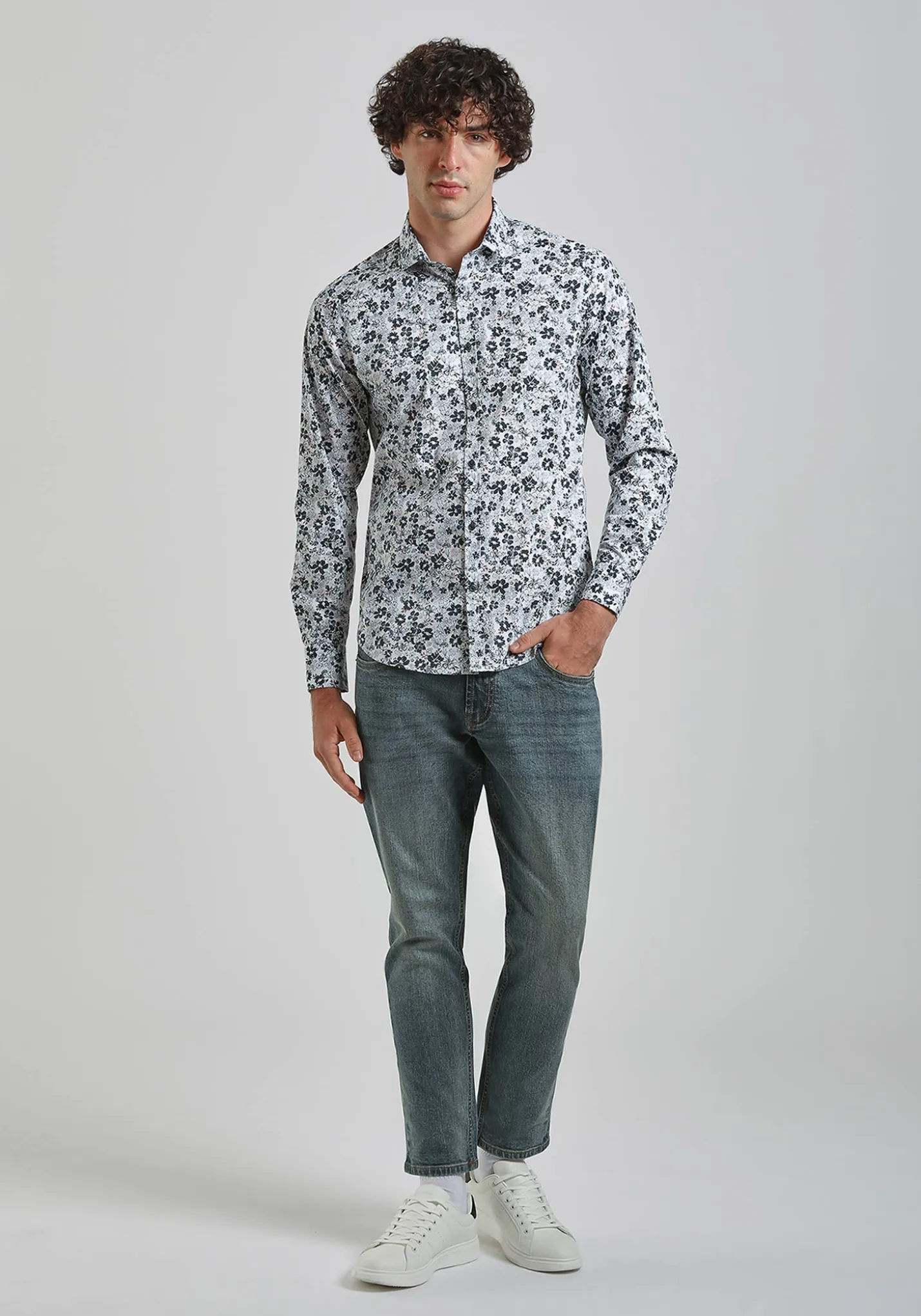 Camicia manica lunga con fantasia