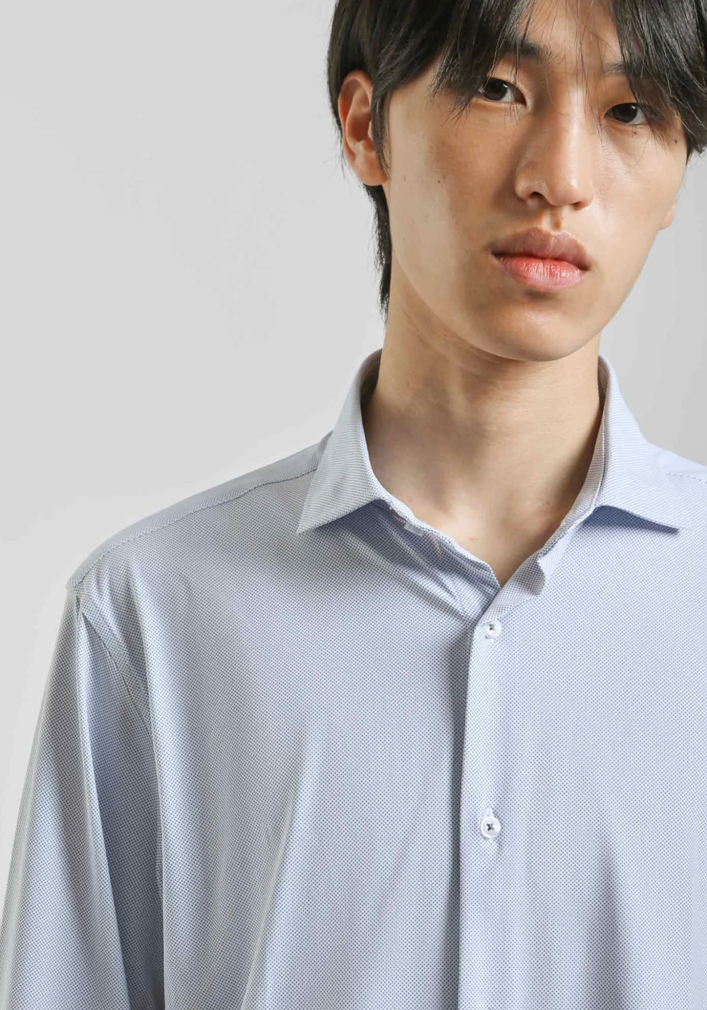 Camicia manica lunga con microfantasia