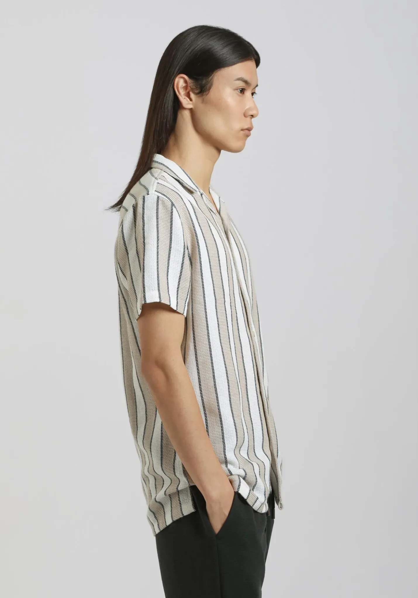 Camicia mezza manica a righe