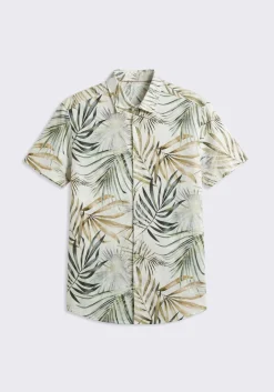 Camicia mezza manica 100% cotone con fantasia