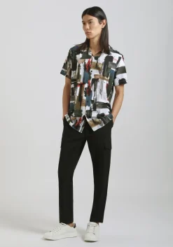Camicia mezza manica fantasia 100% viscosa