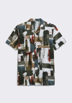 Camicia mezza manica fantasia 100% viscosa
