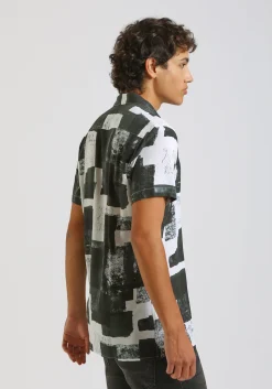 Camicia mezza manica fantasia 100% viscosa