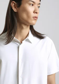 Camicia mezza manica in tessuto elastico