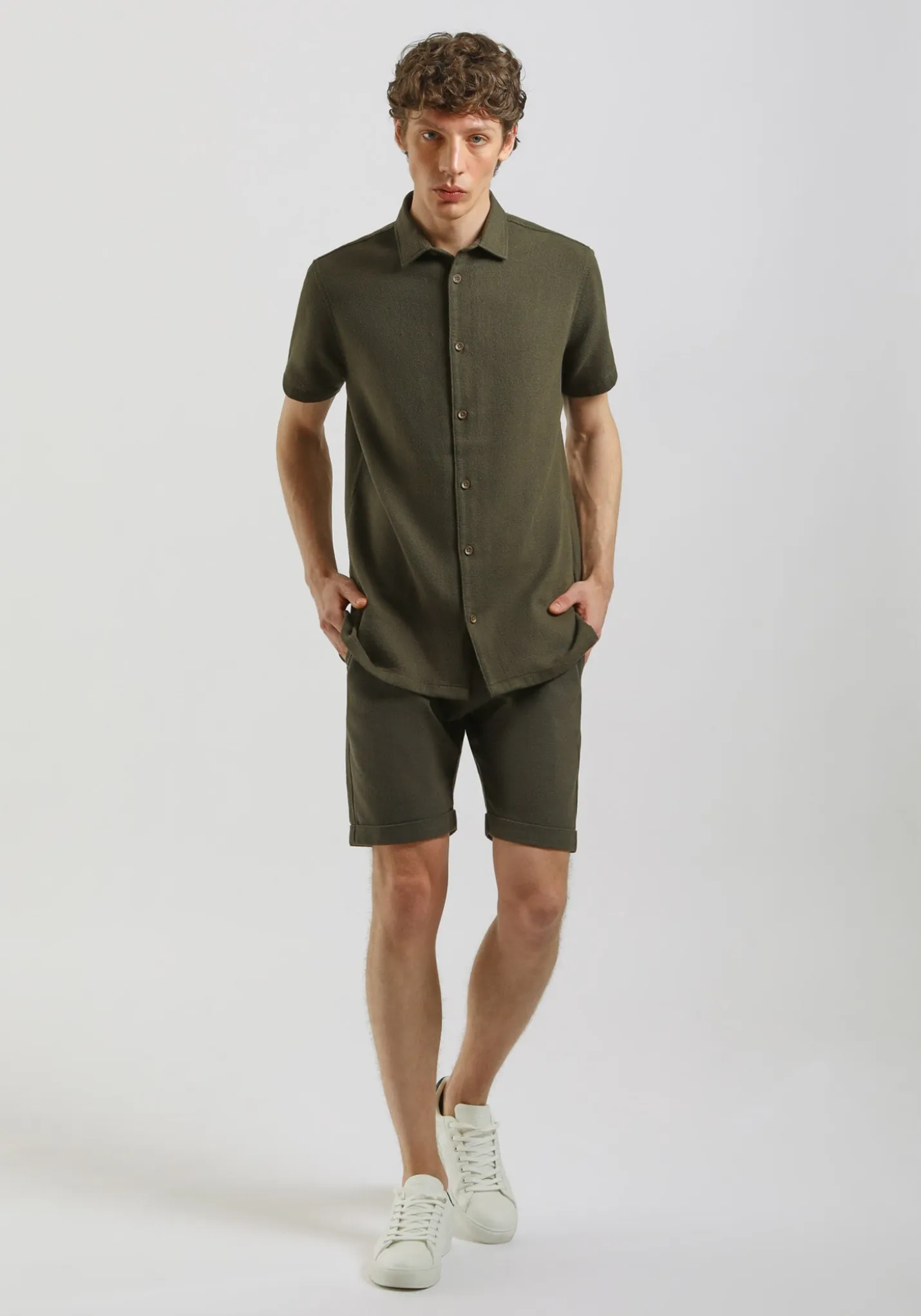 Camicia mezza manica misto cotone