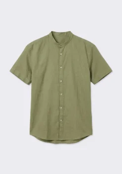 Camicia mezza manica misto lino