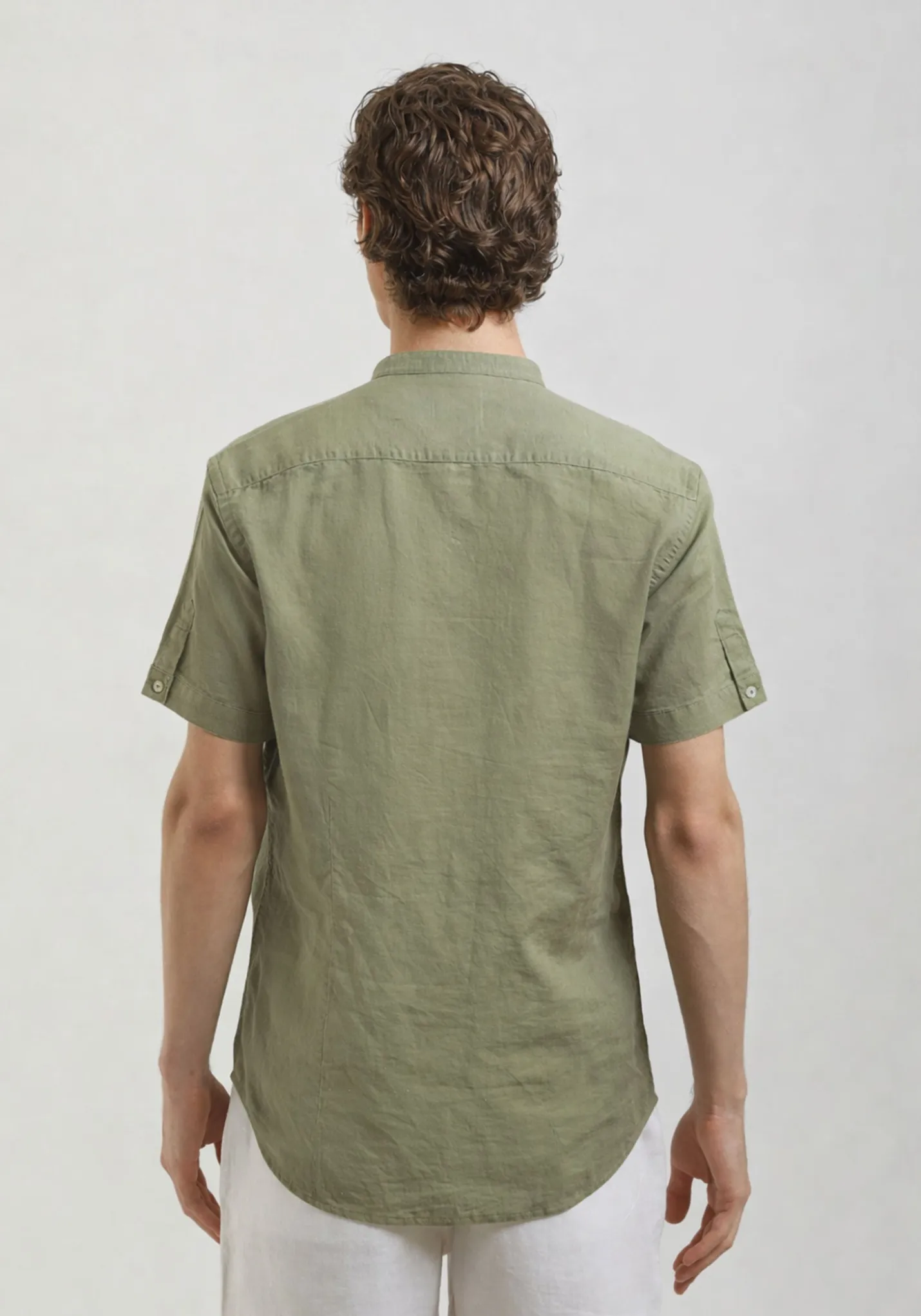 Camicia mezza manica misto lino