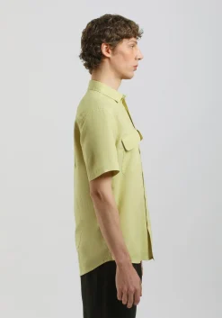 Camicia mezza manica misto lino