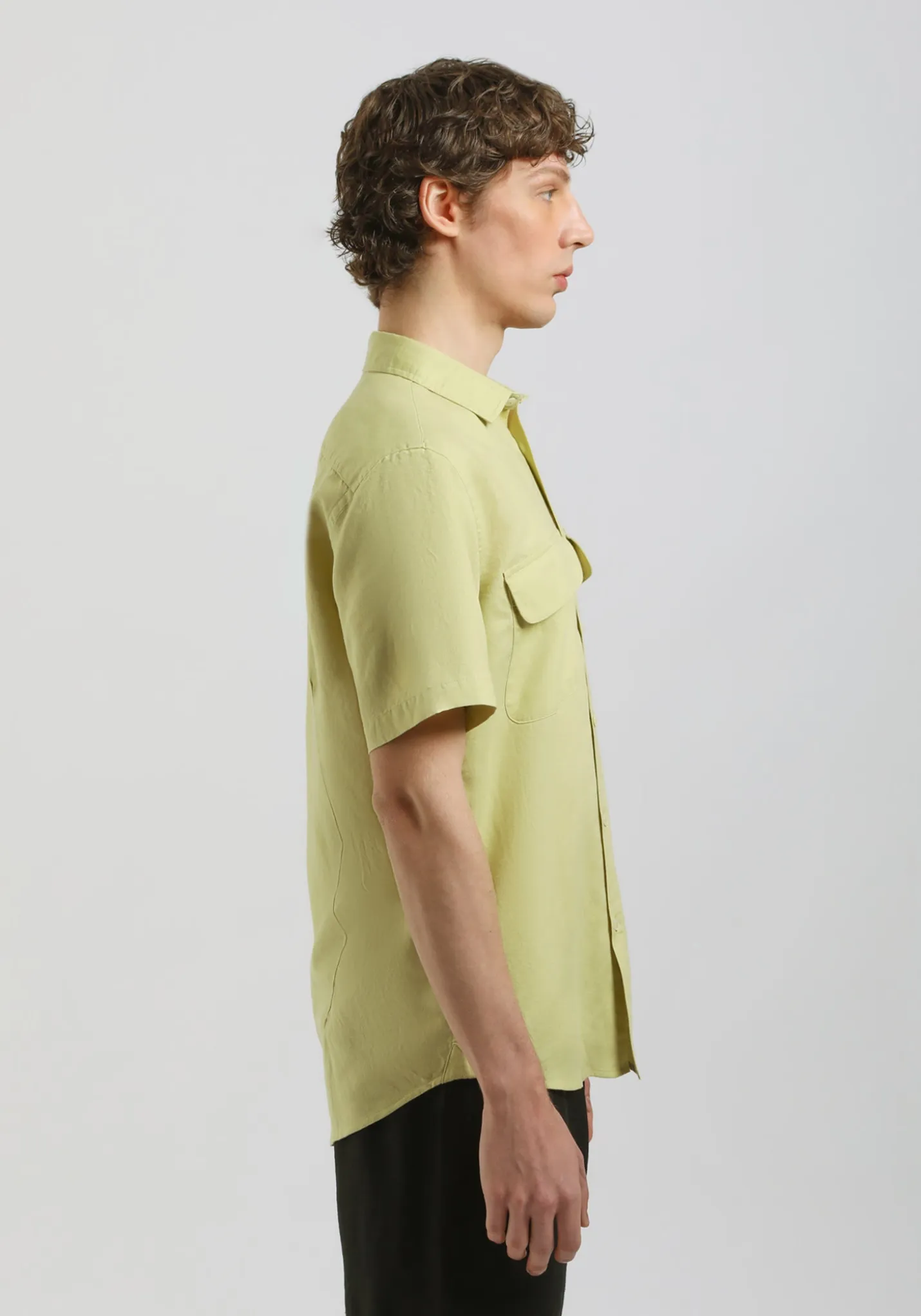 Camicia mezza manica misto lino