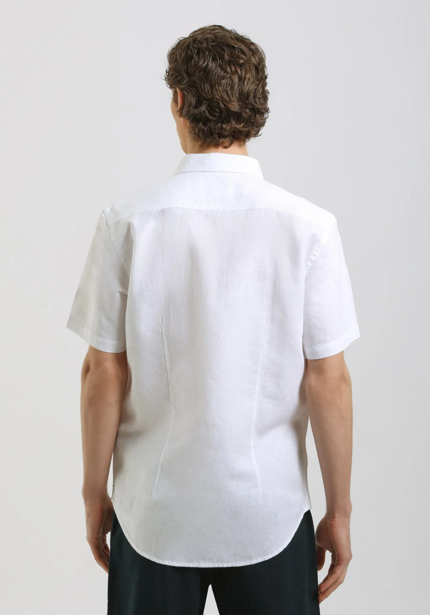 Camicia mezza manica misto lino