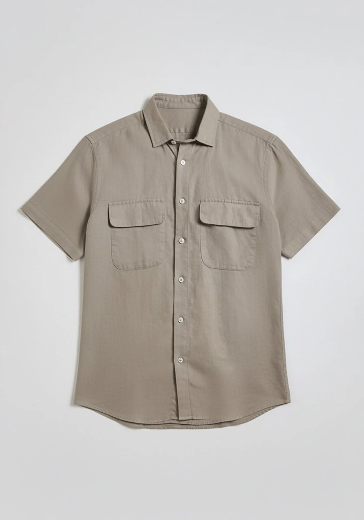 Camicia mezza manica misto lino