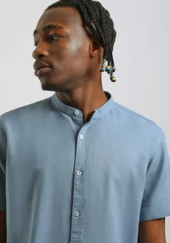 Camicia mezza manica misto lino