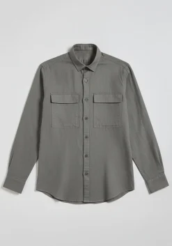 Camicia misto lino con tasconi