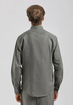 Camicia misto lino con tasconi