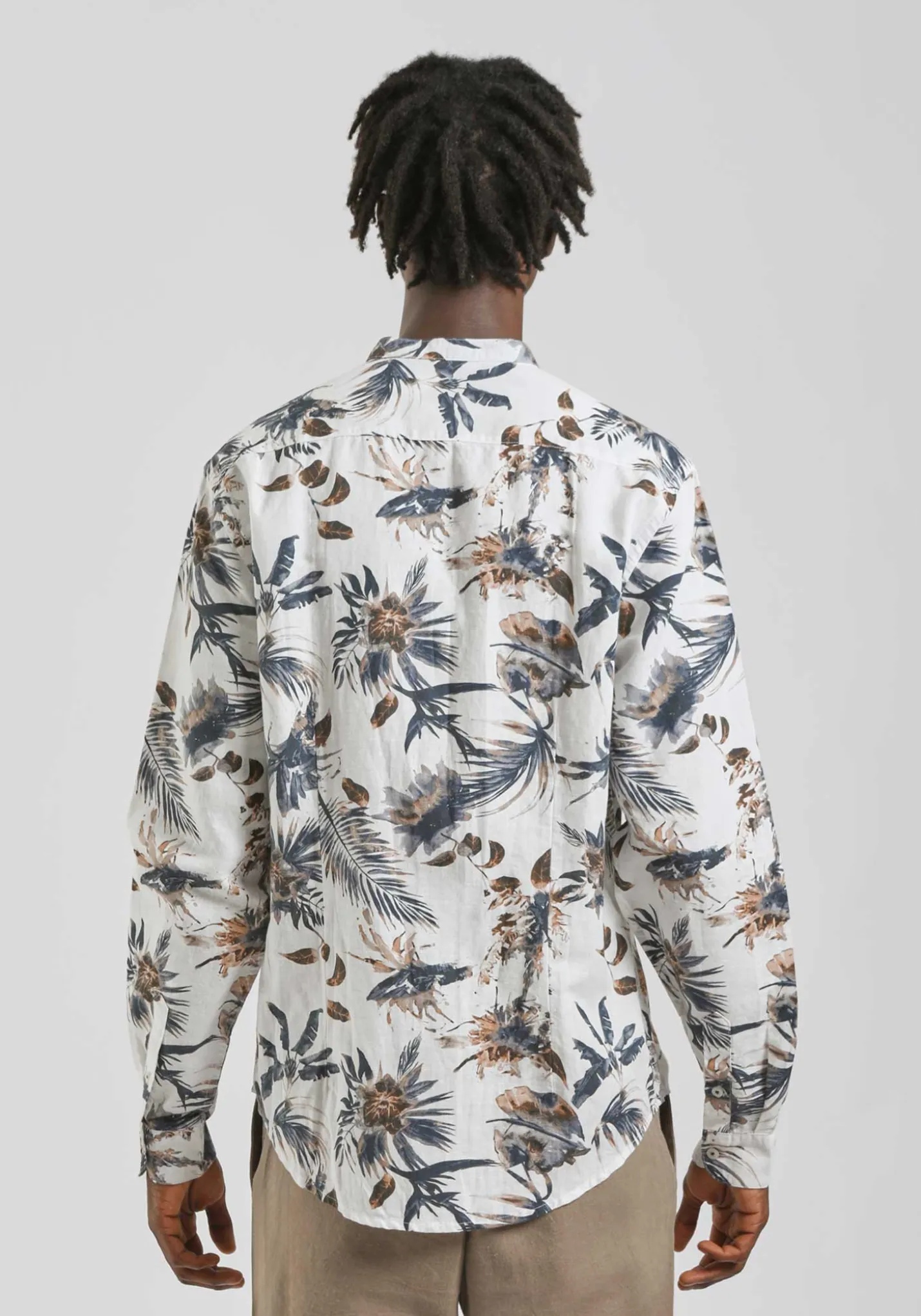 Camicia misto lino fantasia