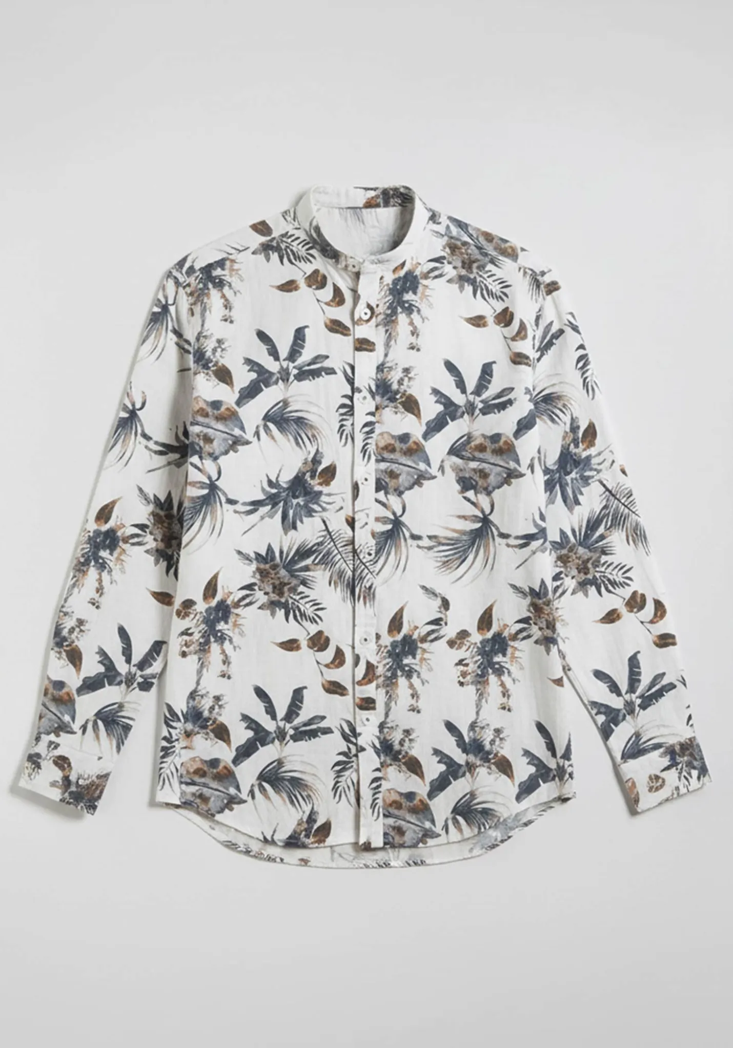 Camicia misto lino fantasia