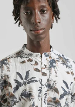 Camicia misto lino fantasia