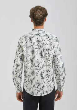 Camicia misto lino fantasia