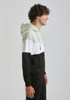 Felpa con cappuccio colorblock