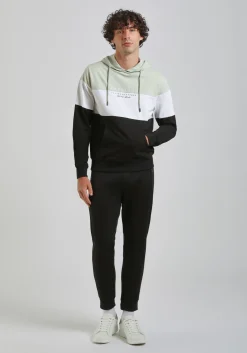 Felpa con cappuccio colorblock