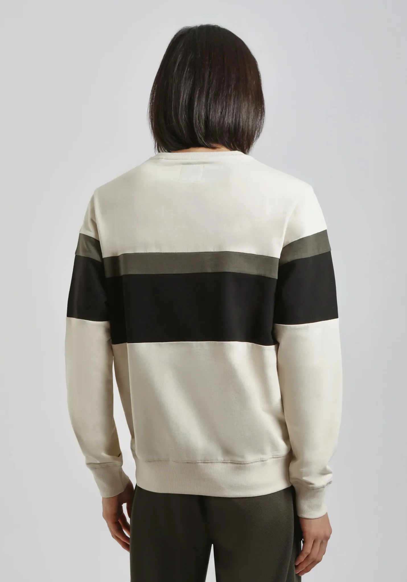 Felpa girocollo colorblock