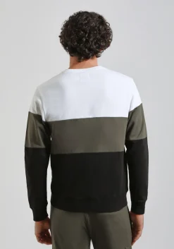 Felpa girocollo colorblock