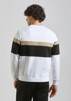 Felpa girocollo colorblock