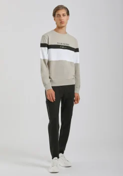 Felpa girocollo colorblock