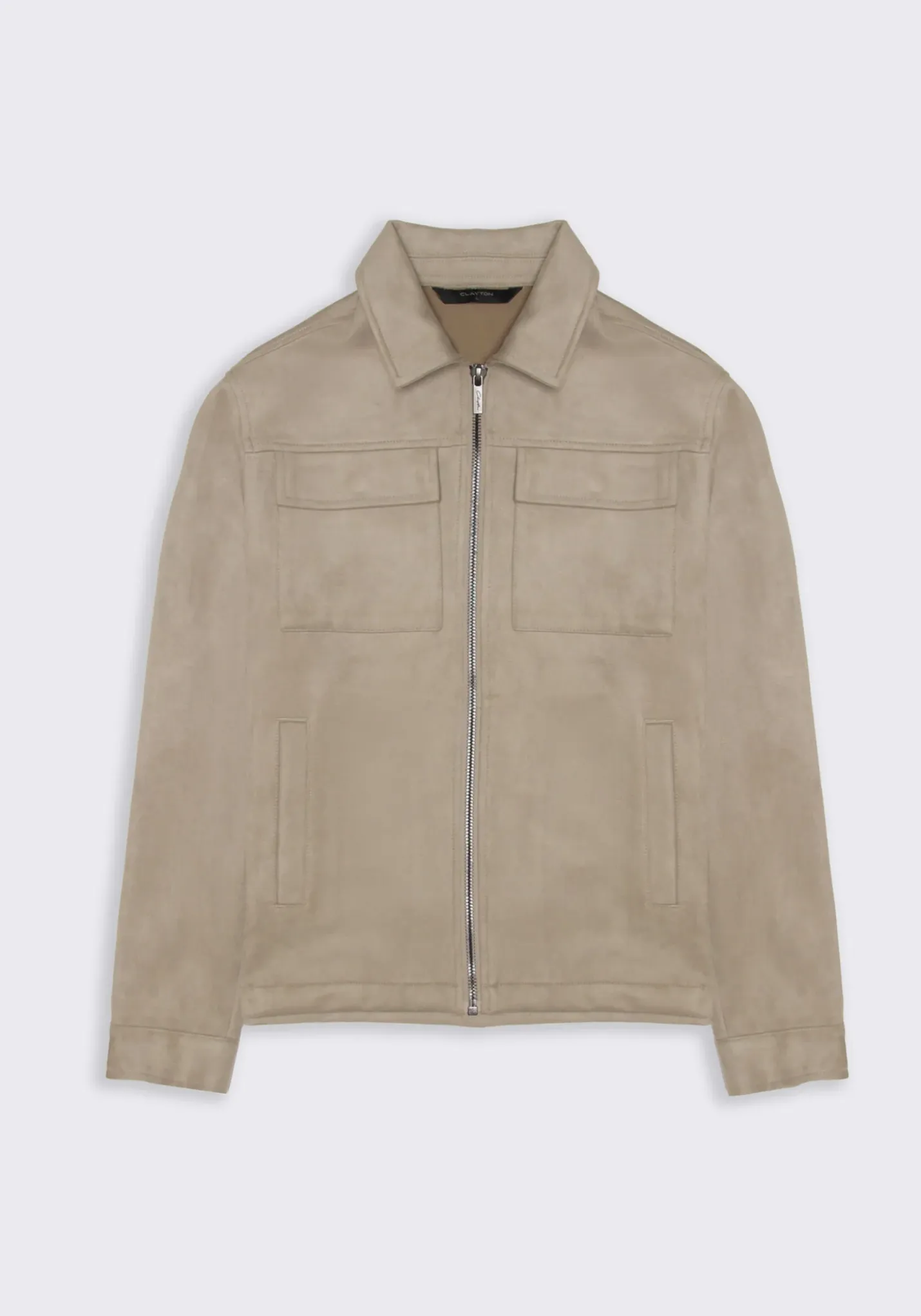 Giacca camicia effetto camoscio