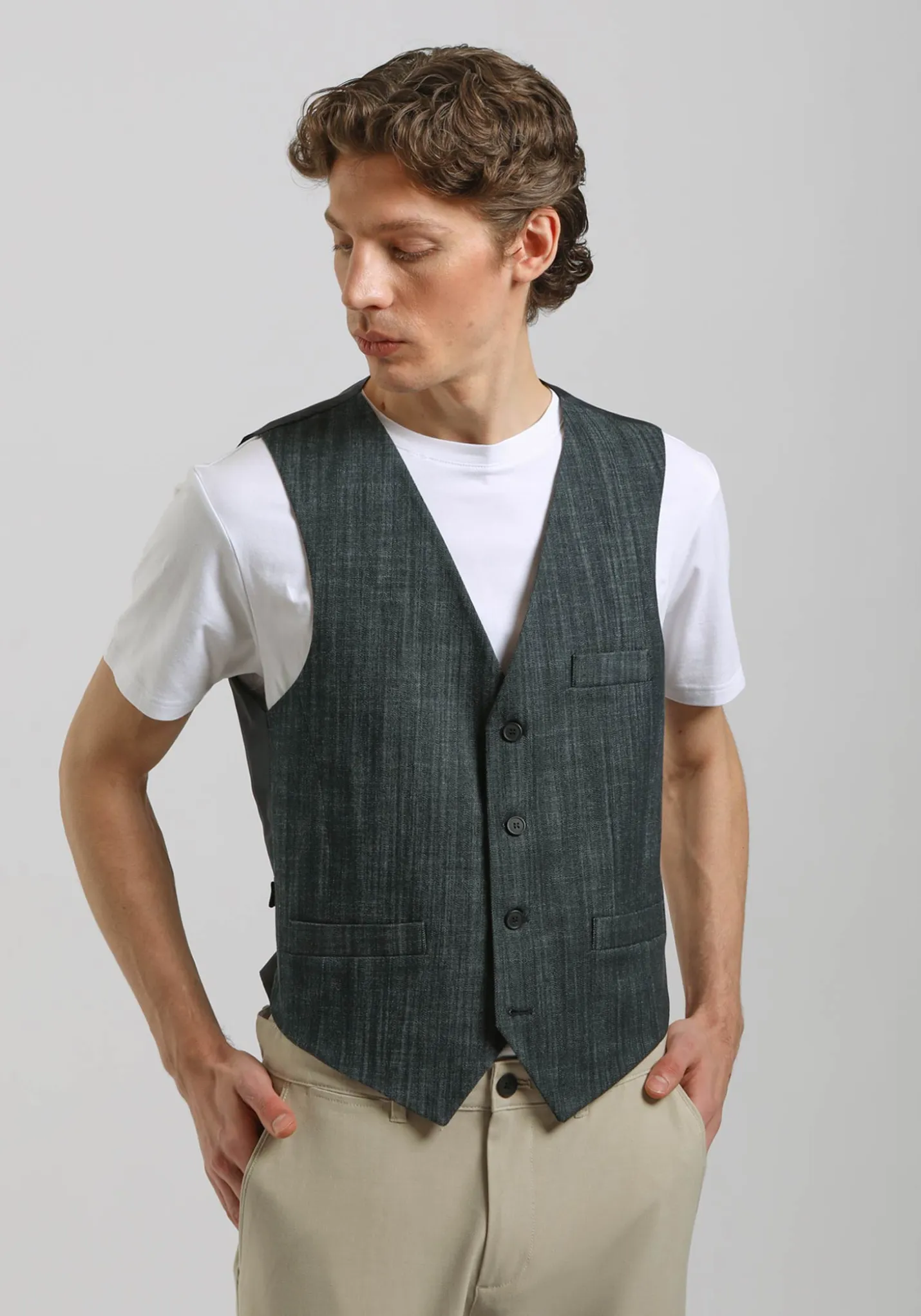 Gilet strutturato misto cotone