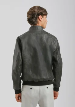 Giubbotto bomber effetto pelle