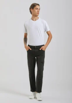 Jeans skinny fit nero con strappi
