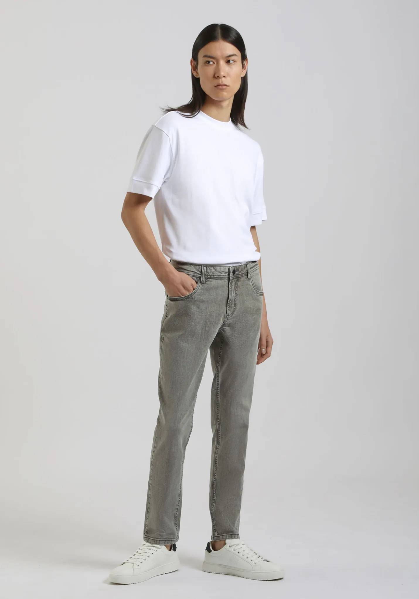 Jeans slim fit grigio