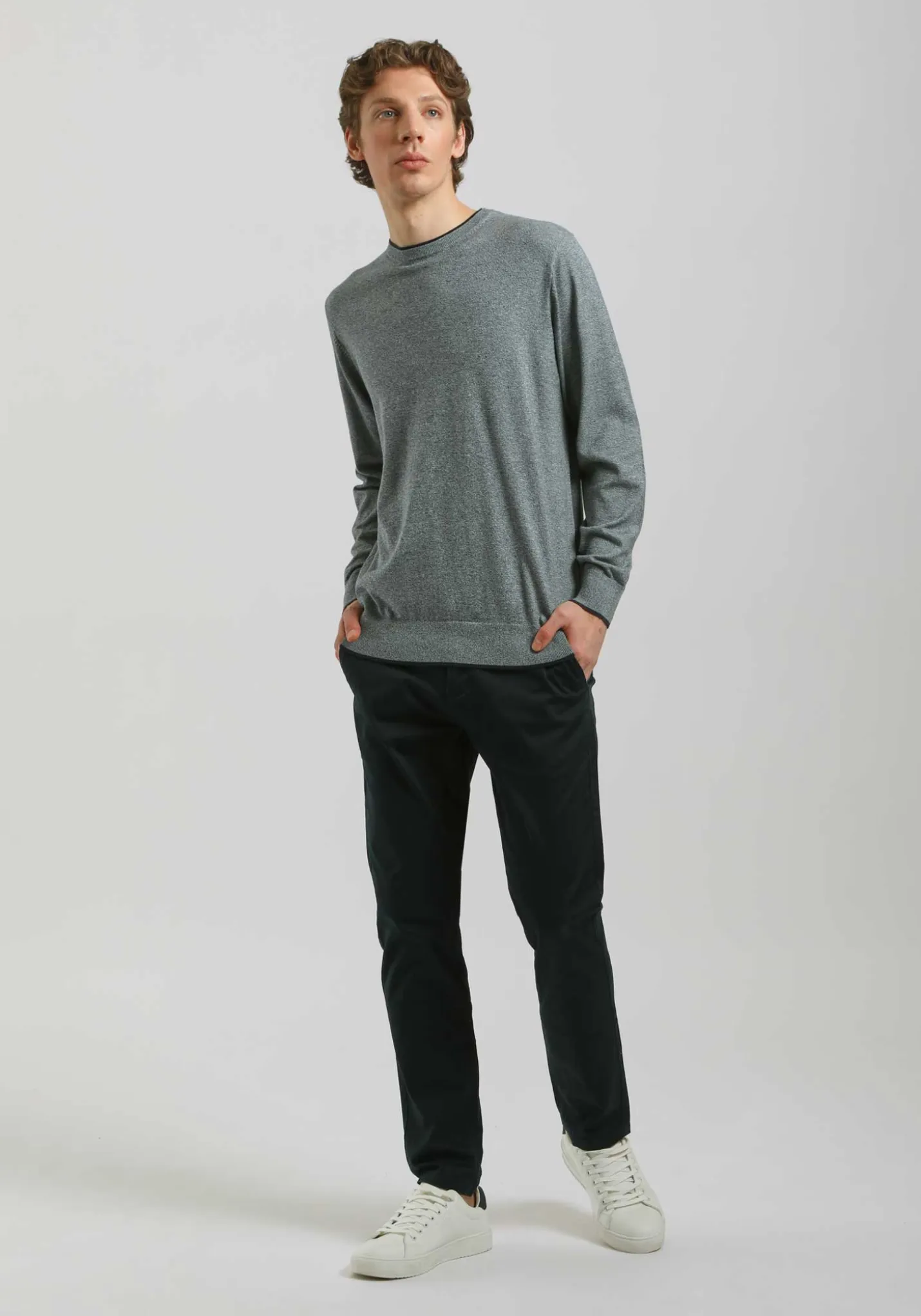 Maglia girocollo doppio collo