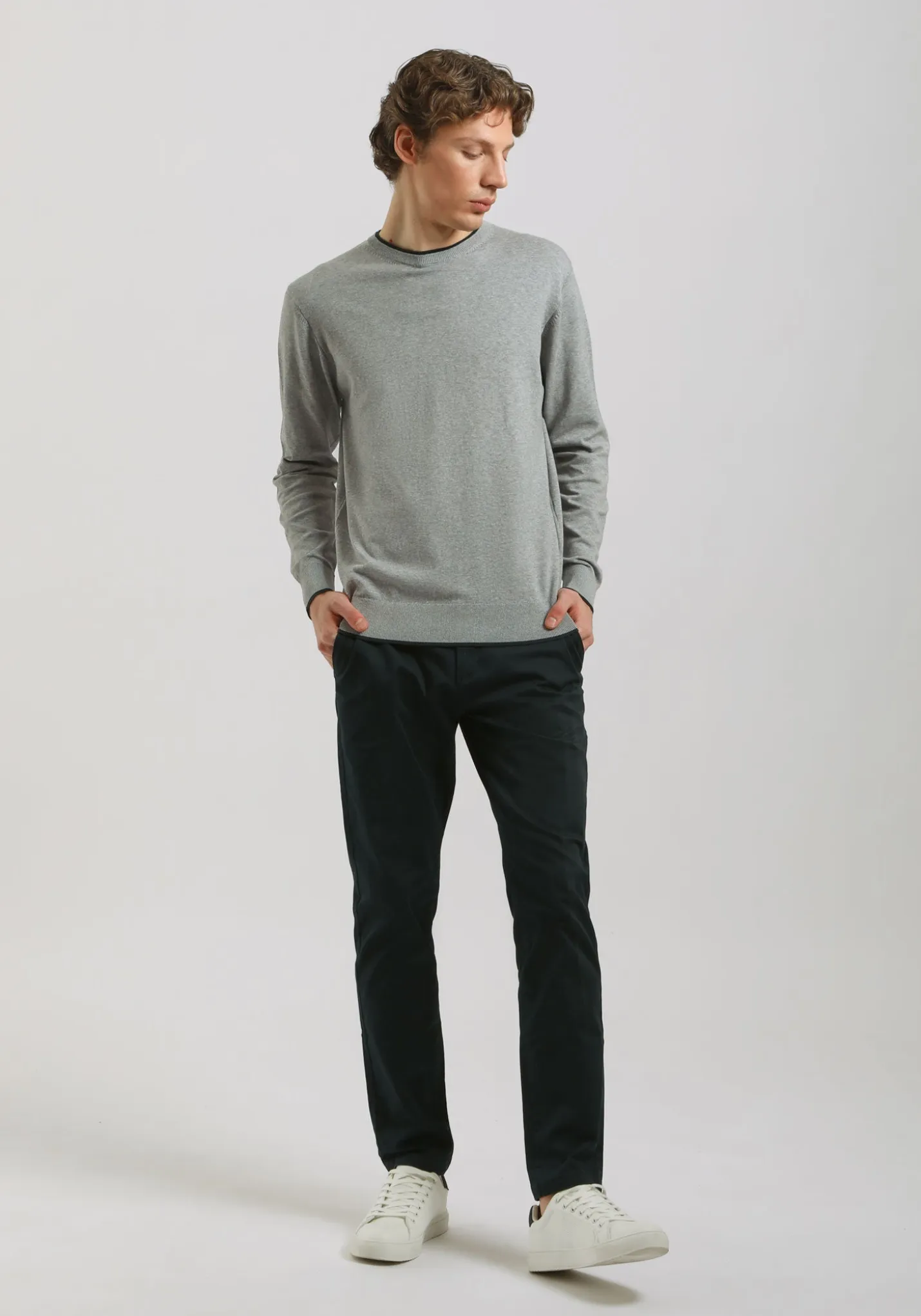 Maglia girocollo doppio collo