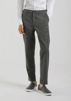 Pantaloni chino con fantasia a quadri