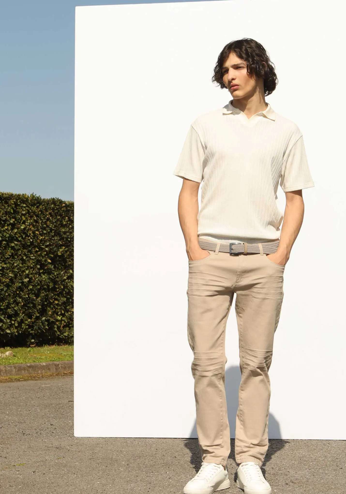 Pantaloni cinque tasche in cotone
