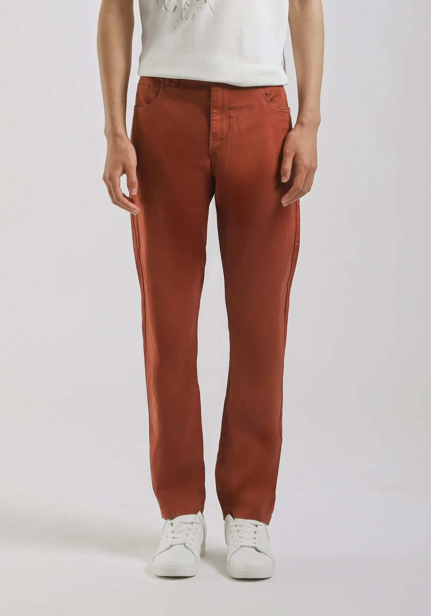Pantaloni cinque tasche in cotone