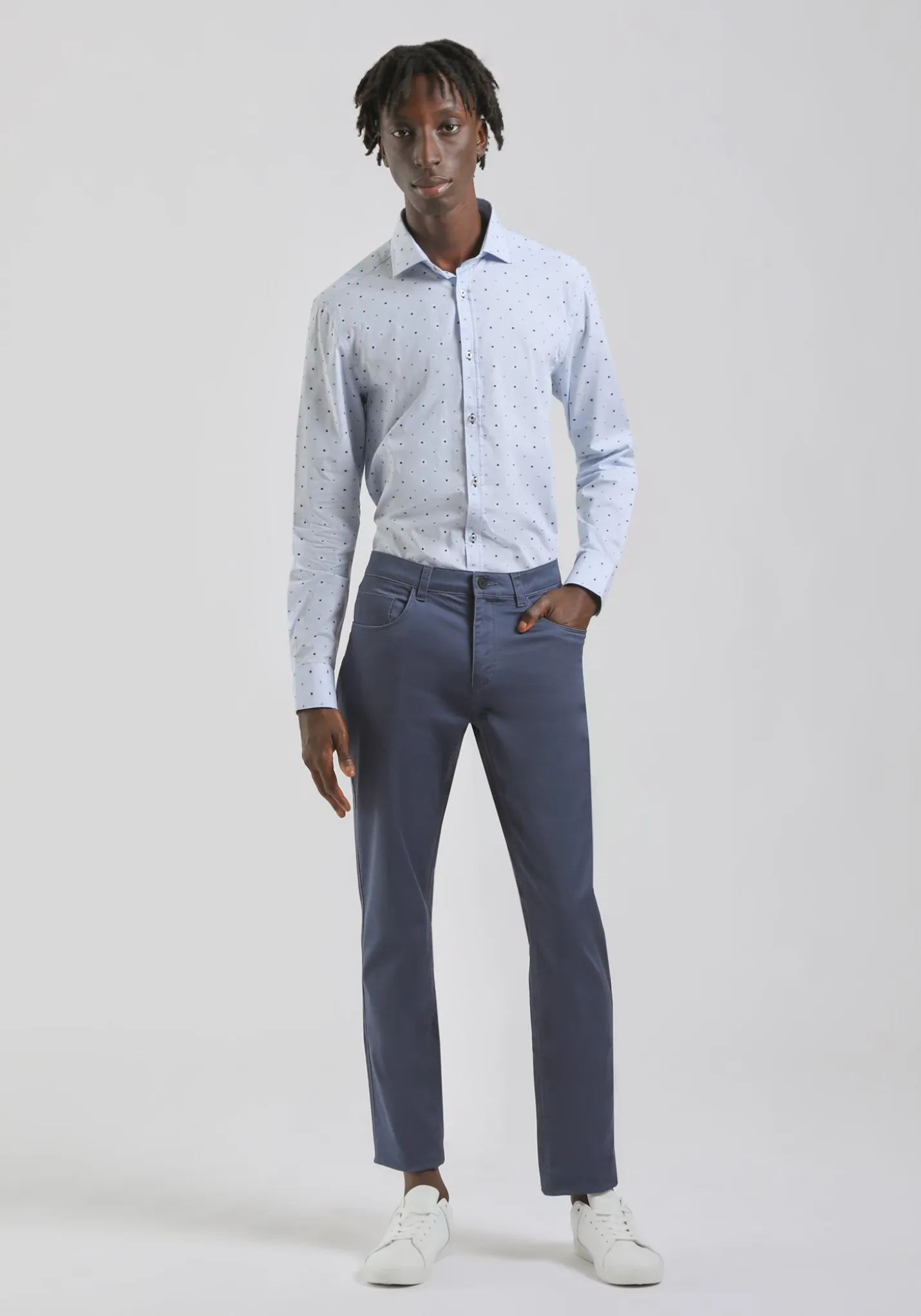 Pantaloni cinque tasche in cotone