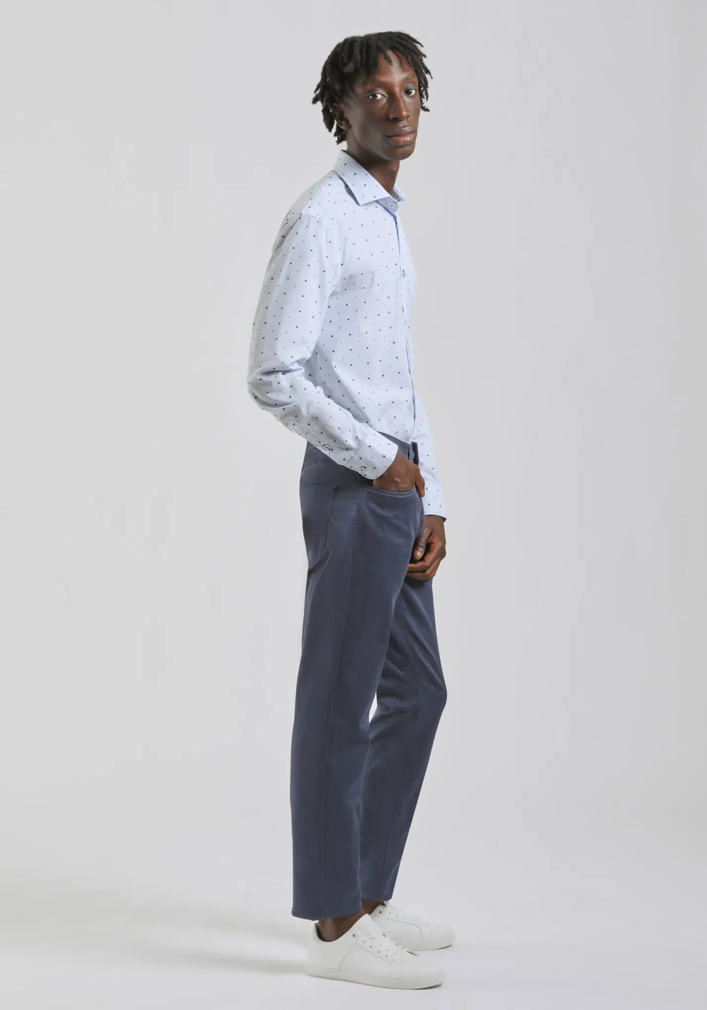 Pantaloni cinque tasche in cotone