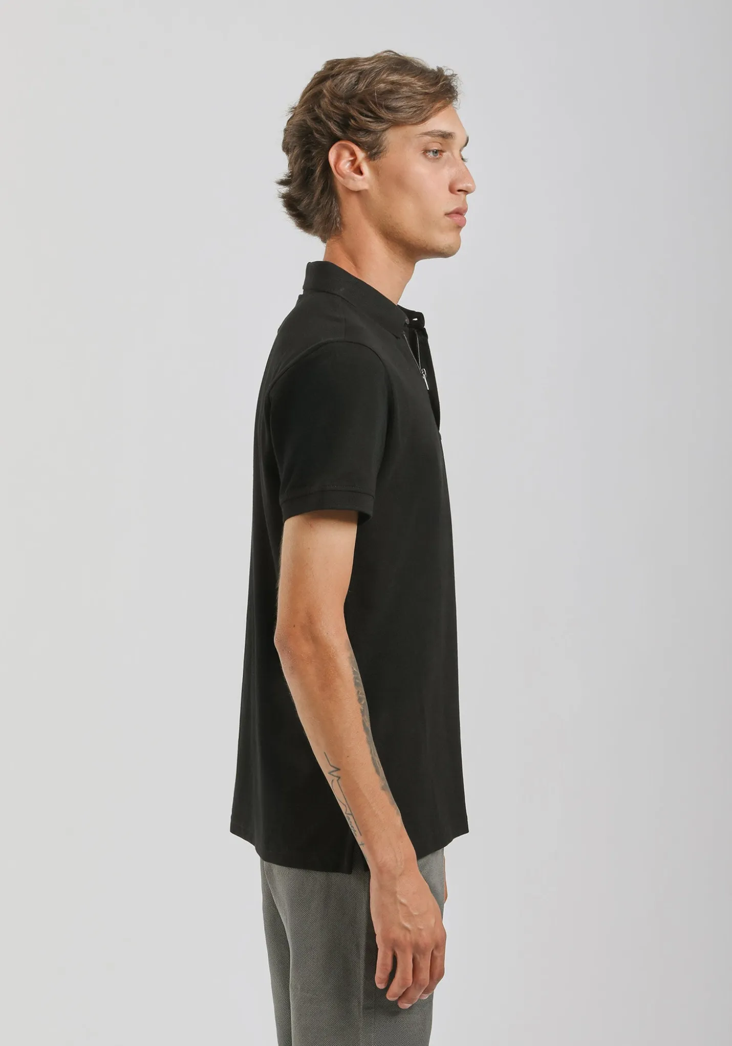 Polo con zip 100% cotone