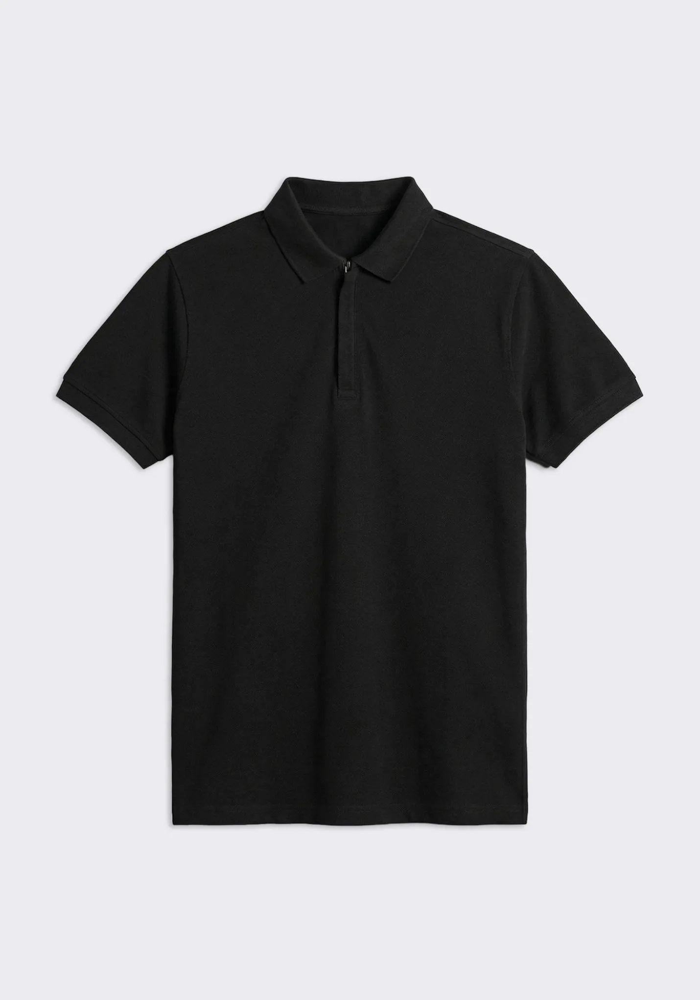 Polo con zip 100% cotone
