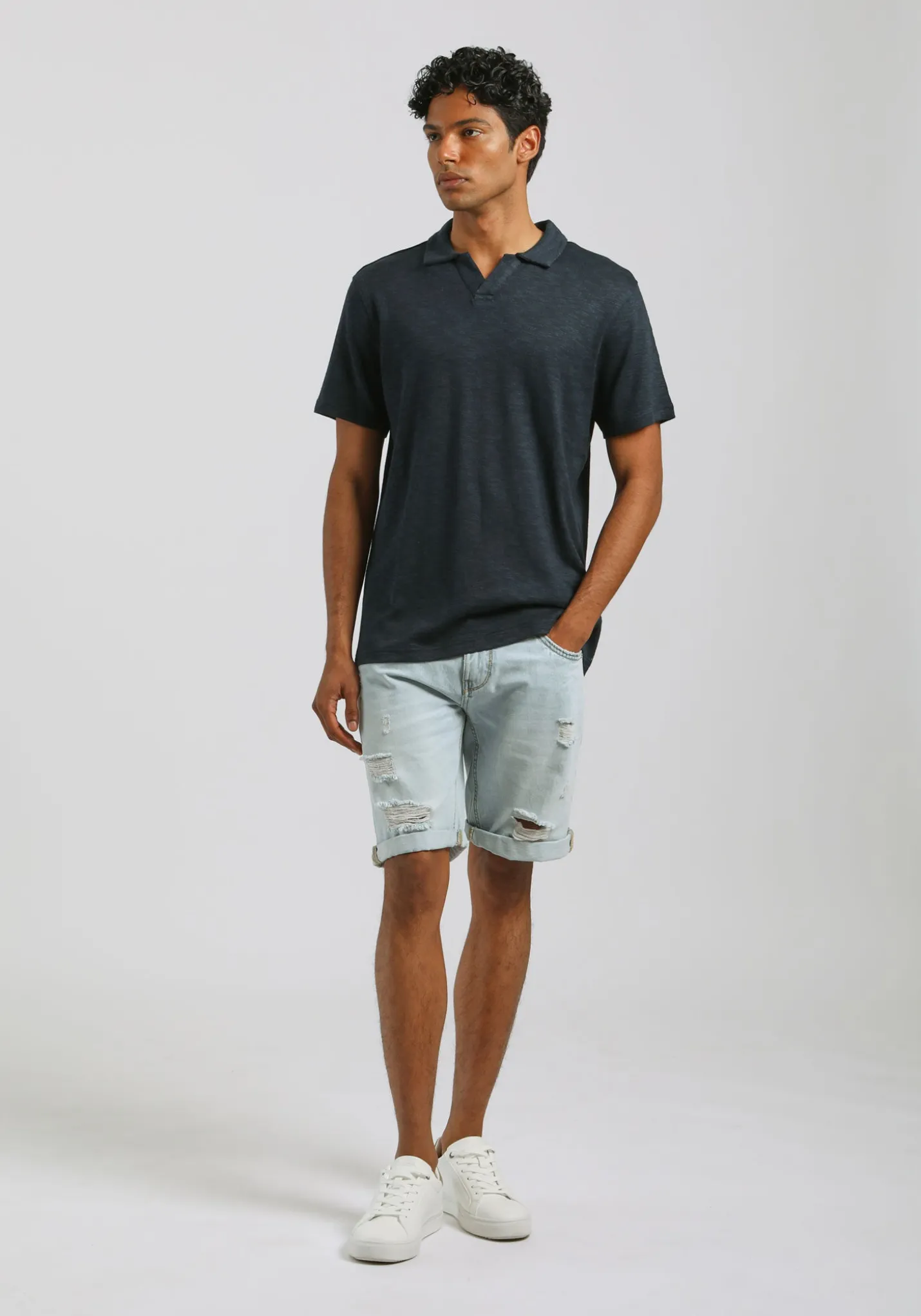 Polo effetto lino