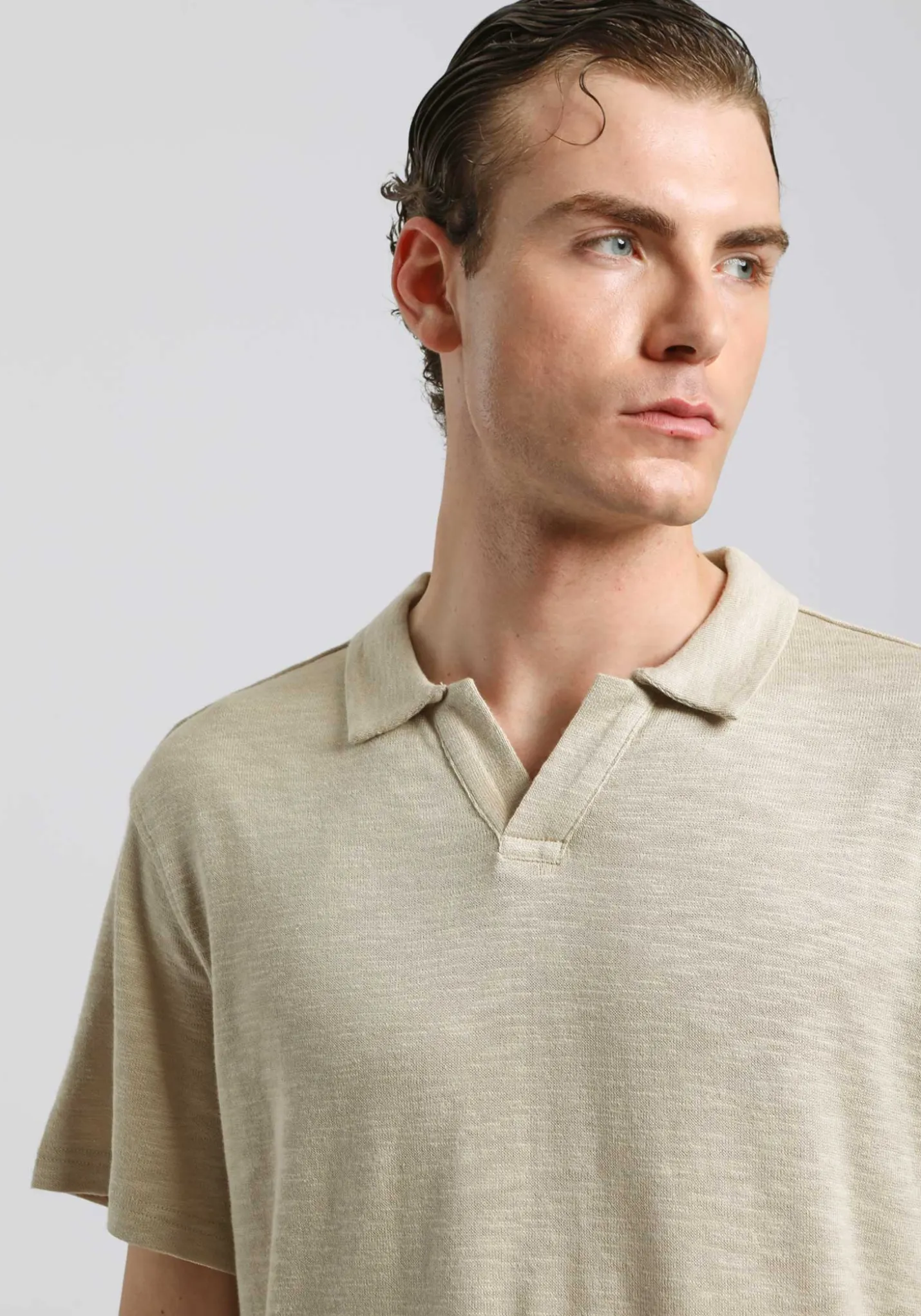 Polo effetto lino