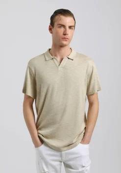 Polo effetto lino