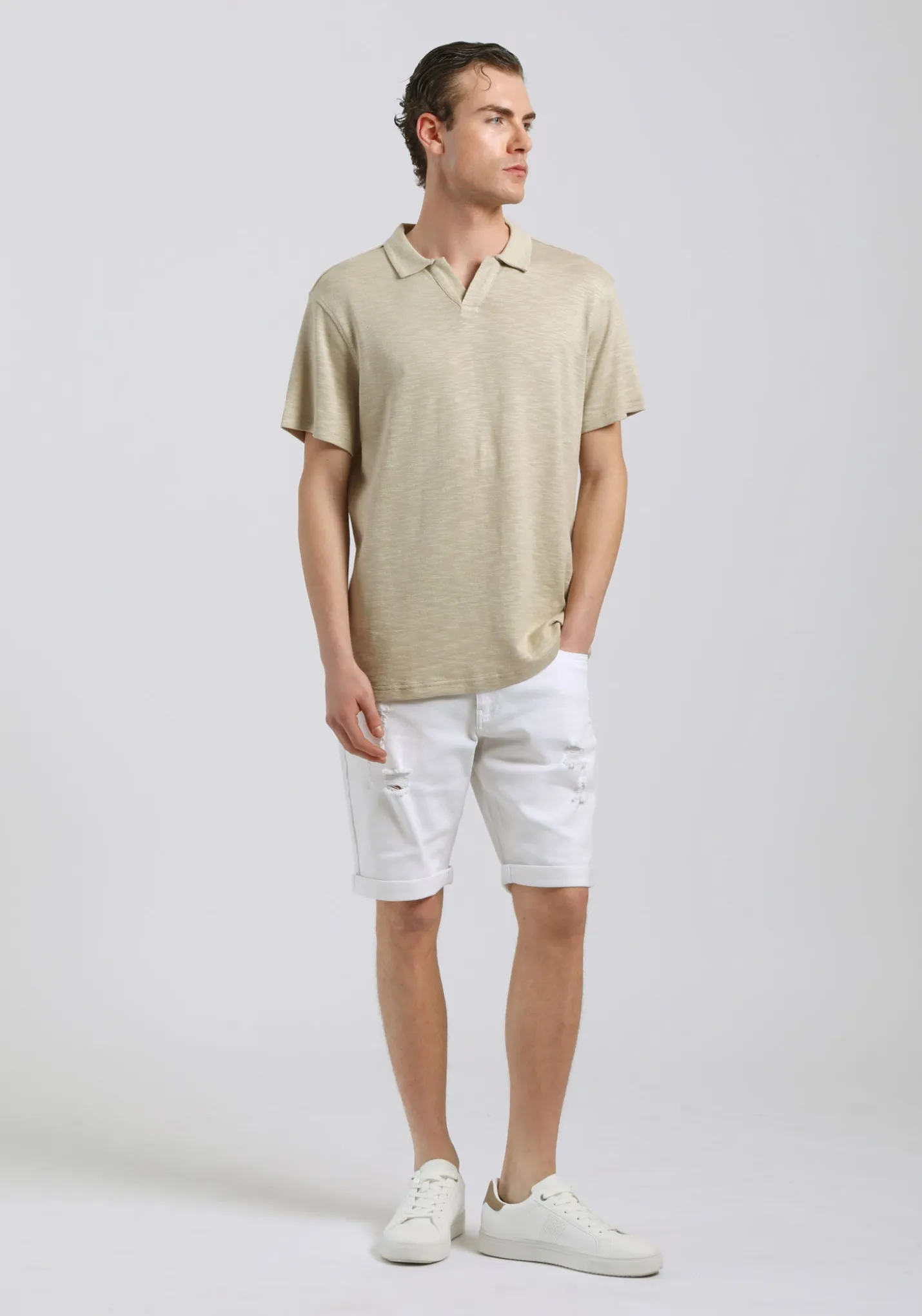 Polo effetto lino