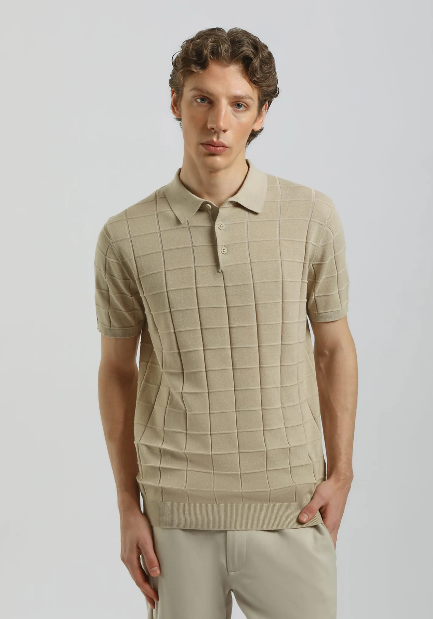 Polo in maglia a coste